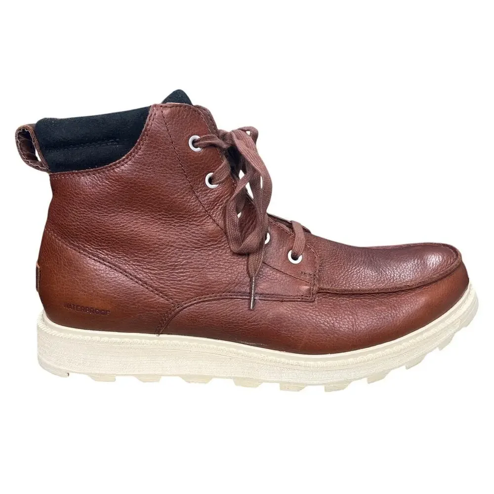 Sorel Men's Madson II Moc Toe Brown Waterproof Leather Boots Size 10.5